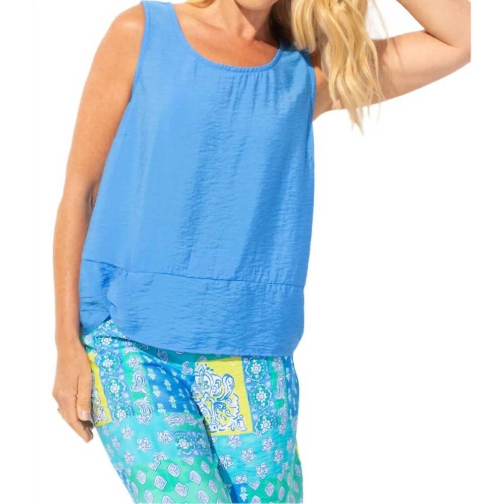 NEW ESCAPE BY HABITAT button back tank top in river/blue